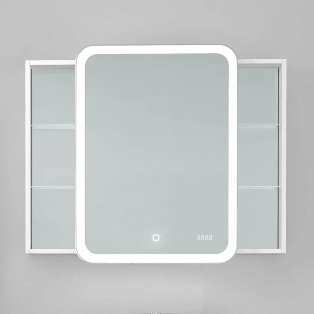 Зеркало-шкаф Jorno Bosko 100, с подсветкой и часами