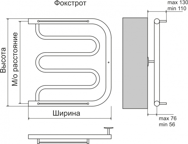 Полотенцесушитель водяной Terminus Фокстрот 1" 500х400 (4620768881275)