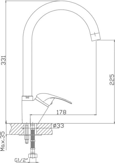 Смеситель для кухни Haiba HB4615