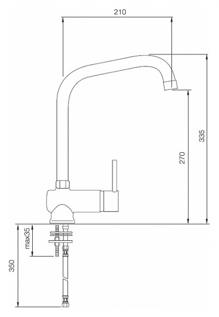 Смеситель для кухонной мойки Italmix Industrial (ID 0630 CAM)