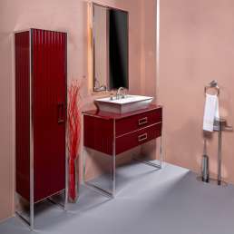 Комплект мебели Armadi Art Monaco 100 со столешницей бордо, хром