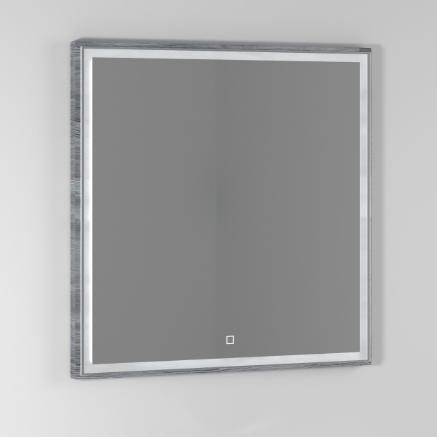 Зеркало Vod-Ok Лайт 80 лиственница, с подсветкой