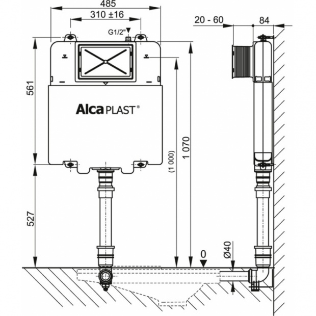 Бачок для унитаза ALCA PLAST (A1112)