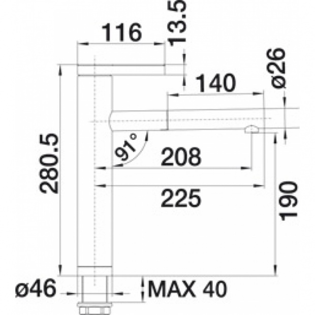 Смеситель для кухонной мойки Blanco Linee-S (520745)