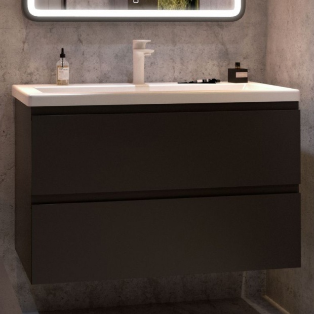 Комплект мебели Art&Max Bianchi 100, подвесная, серый матовый