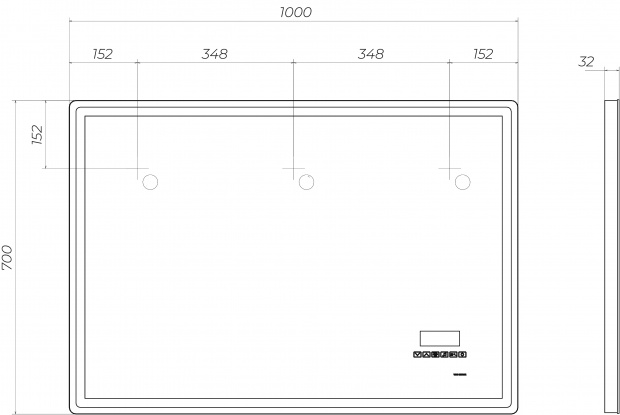 Зеркало Vigo Geometry Media 100