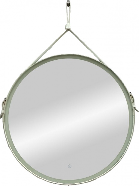 Зеркало круглое Art&Max Milan 65 белый ремень