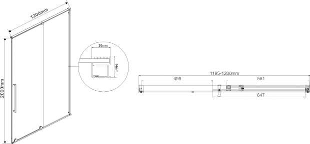 Душевая дверь в нишу Vincea Arno VPS-1A120CG 120 см, хром, стекло тонированное