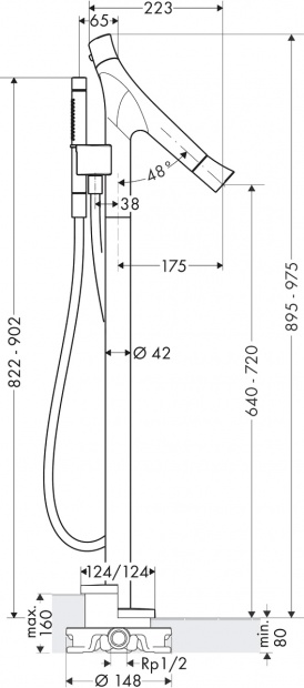Термостат для ванны с душем AXOR STARCK ORGANIC 12016310 медь