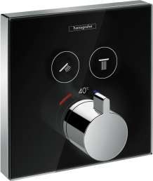 Термостат Hansgrohe ShowerSelect Glass 15738600 для душа, черный - хром