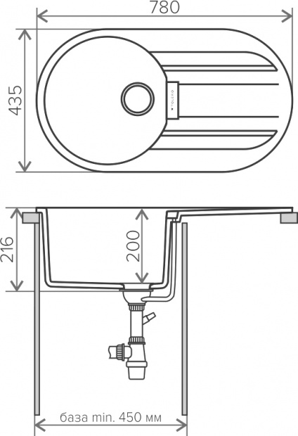 Мойка кухонная Tolero Loft TL-780/101 бежевая