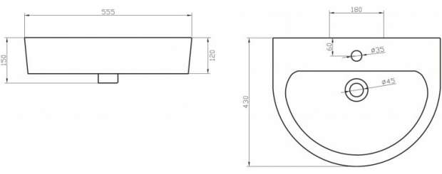 Раковина BelBagno Marino BB105L