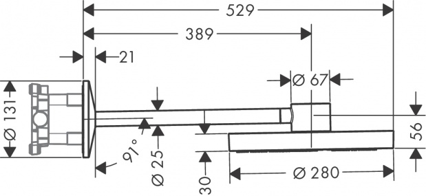 Верхний душ Axor One 48492300 полированное красное золото