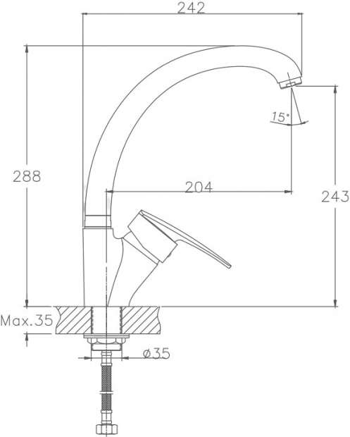 Смеситель для кухни Haiba HB4106-2