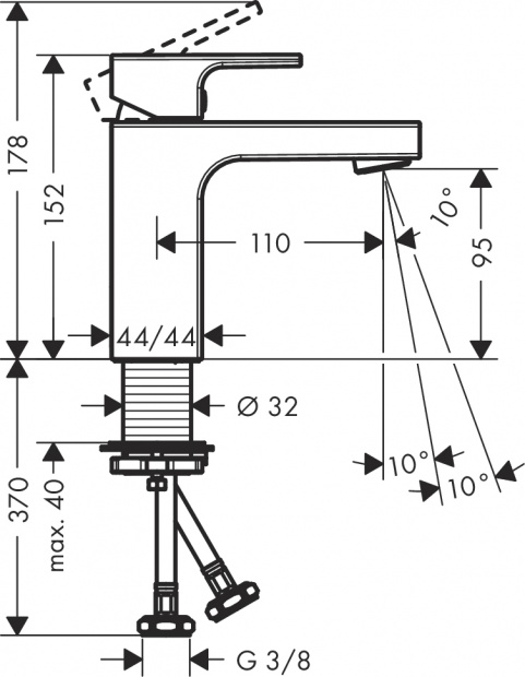 Смеситель для раковины HANSGROHE VERNIS SHAPE 71569000 хром