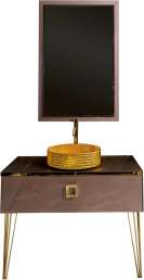 Комплект мебели Armadi Art Lucido 100 лиловая, раковина 817-G, ножки золото