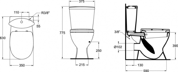 Унитаз напольный с функцией биде Ideal Standard OCEANE W903801