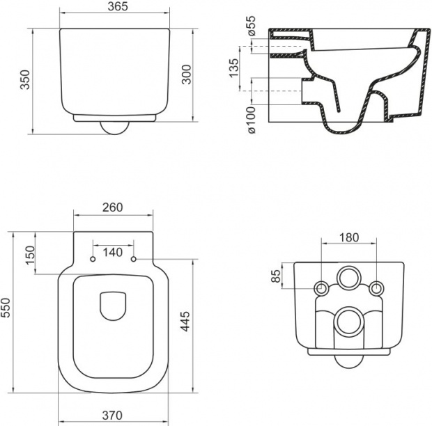 Чаша унитаза  BelBagno Vaso (BB127CH)