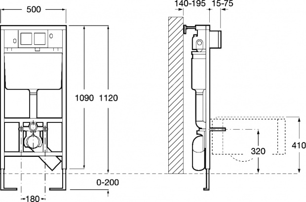 Комплект:  инсталляция для унитазов Roca DUPLO WC 890090020 + чаша унитаза Roca Victoria 34630300R + Кнопка смыва Roca PL1 Dual