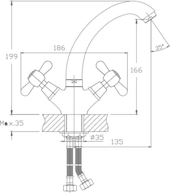 Смеситель для кухни Haiba HB4325