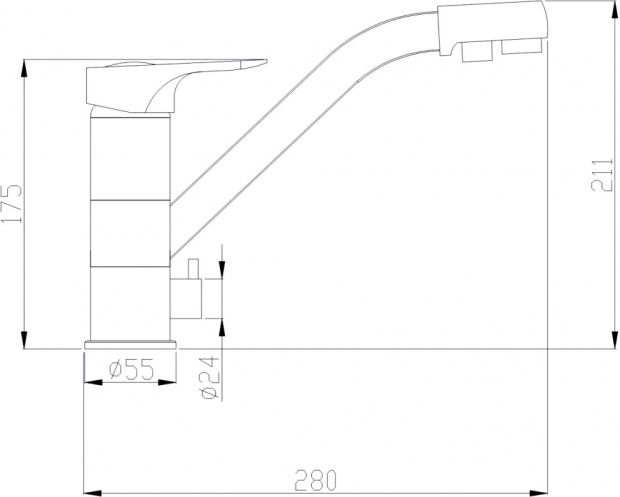 Смеситель для кухонной мойки Steel Hammer (SH 321 Black Cr)