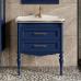 Комплект мебели ValenHouse Эстетика 80, синяя, подвесная,  ручки золото - фото №4