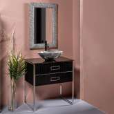 Комплект мебели Armadi Art Monaco 80 со столешницей черная, хром