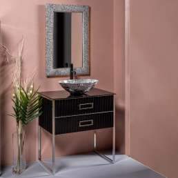 Комплект мебели Armadi Art Monaco 80 со столешницей черная, хром