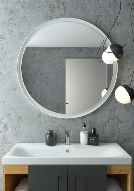 Зеркало круглое Art&Max Napoli 100 белое