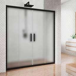 Душевая дверь в нишу Kubele DE019D4-MAT-BLMT 155 см, профиль матовый черный