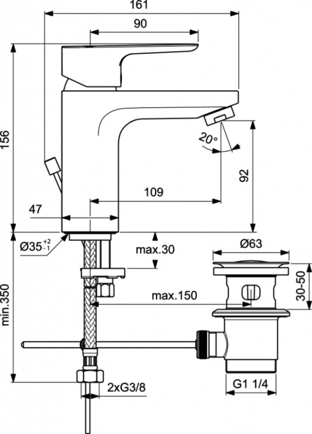 Душевой комплект Ideal Standard Ceraplan III (BD005AA)