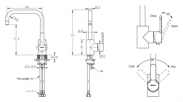 Смеситель для кухонной мойки Bravat Stream (F73783C-1A)