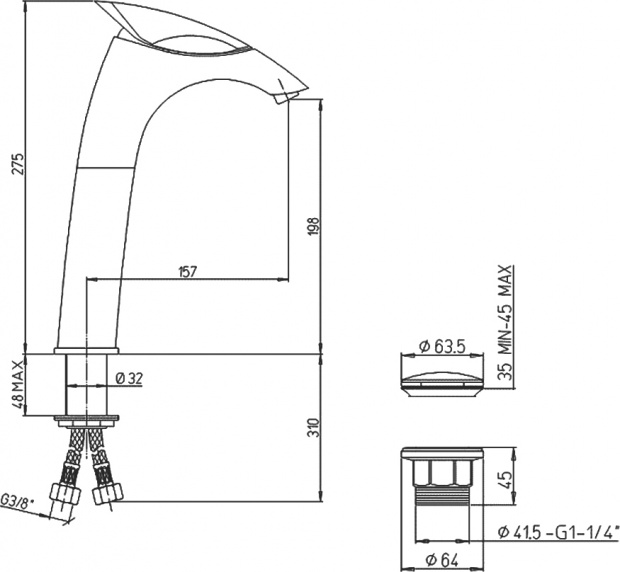 Смеситель для раковины PAINI F1 F1CR211LL2SSSRKM хром