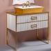 Комплект мебели Armadi Art Monaco 100 с золотой столешницей белая, золото - фото №3