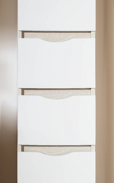 Шкаф-пенал Бриклаер Токио 32 с б/к светлая лиственница, белый глянец