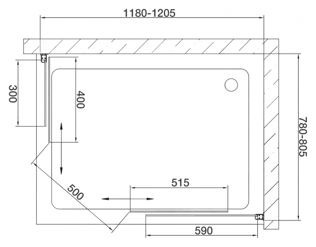 Душевой уголок Vegas Glass ZA-F 120x80x190 (ZA-F 80*120 05 05)