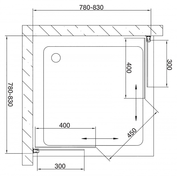 Душевой уголок Vegas Glass ZA 80x80x190 (ZA 80 08 10)