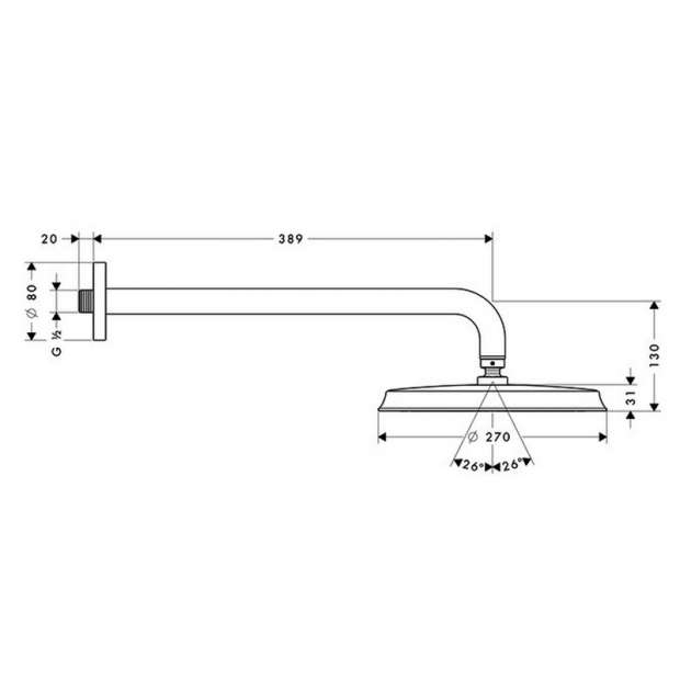 Верхний душ HANSGROHE RAINDANCE (27424000)