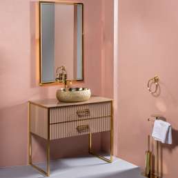 Комплект мебели Armadi Art Monaco 100 со столешницей капучино, золото