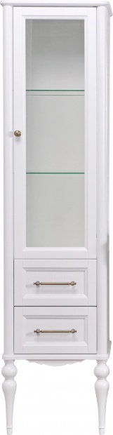 Шкаф-пенал ValenHouse Эстетика R, витрина, белый, ручки бронза