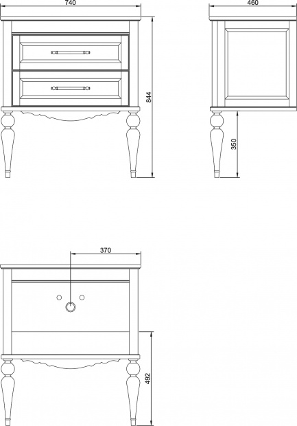 Комплект мебели ValenHouse Эстетика 80, белая, подвесная, ручки бронза