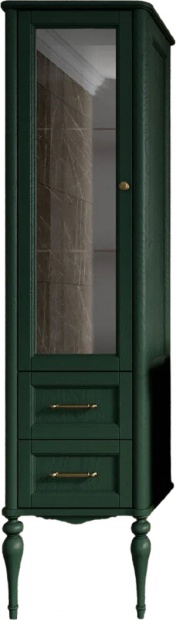 Шкаф-пенал ValenHouse Эстетика L, зеленый, ручки бронза