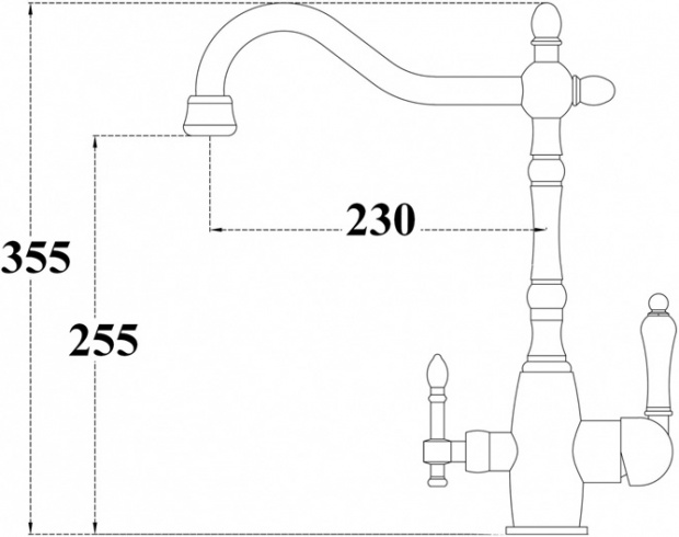 Смеситель для кухонной мойки ZORG  ZR 312 YF-33-BLACK