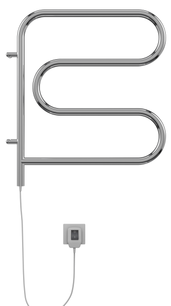 Полотенцесушитель электрический Terminus Электро 25 F 500х500 (4620768883880) поворотный