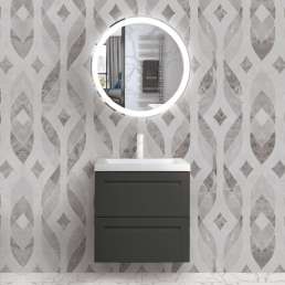 Комплект мебели Art&Max Platino 60, подвесная, серый матовый