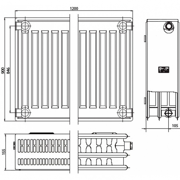 Радиатор стальной Kermi FKO (FKO 330912)