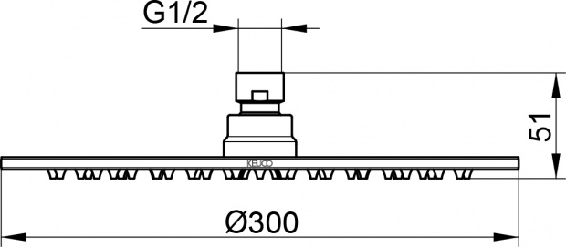 Верхний душ Keuco 59986010301 30 см, хром