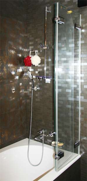 Шторка на ванну GuteWetter Trend Pearl GV-862B правая 100 см стекло бесцветное, фурнитура хром