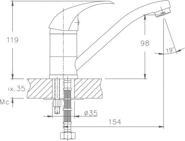 Смеситель для кухни Haiba HB4515