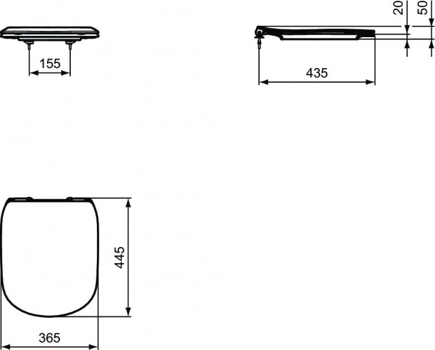 Тонкое сидение и крышка для унитаза Ideal Standard Tesi T352701
